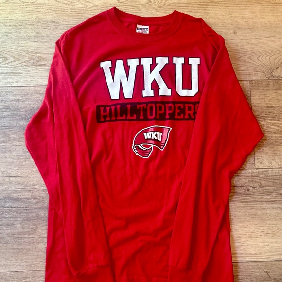 Western Kentucky University WKU Hilltoppers Shirt Mens Medium M Long Sleeve Red - Picture 1 of 2